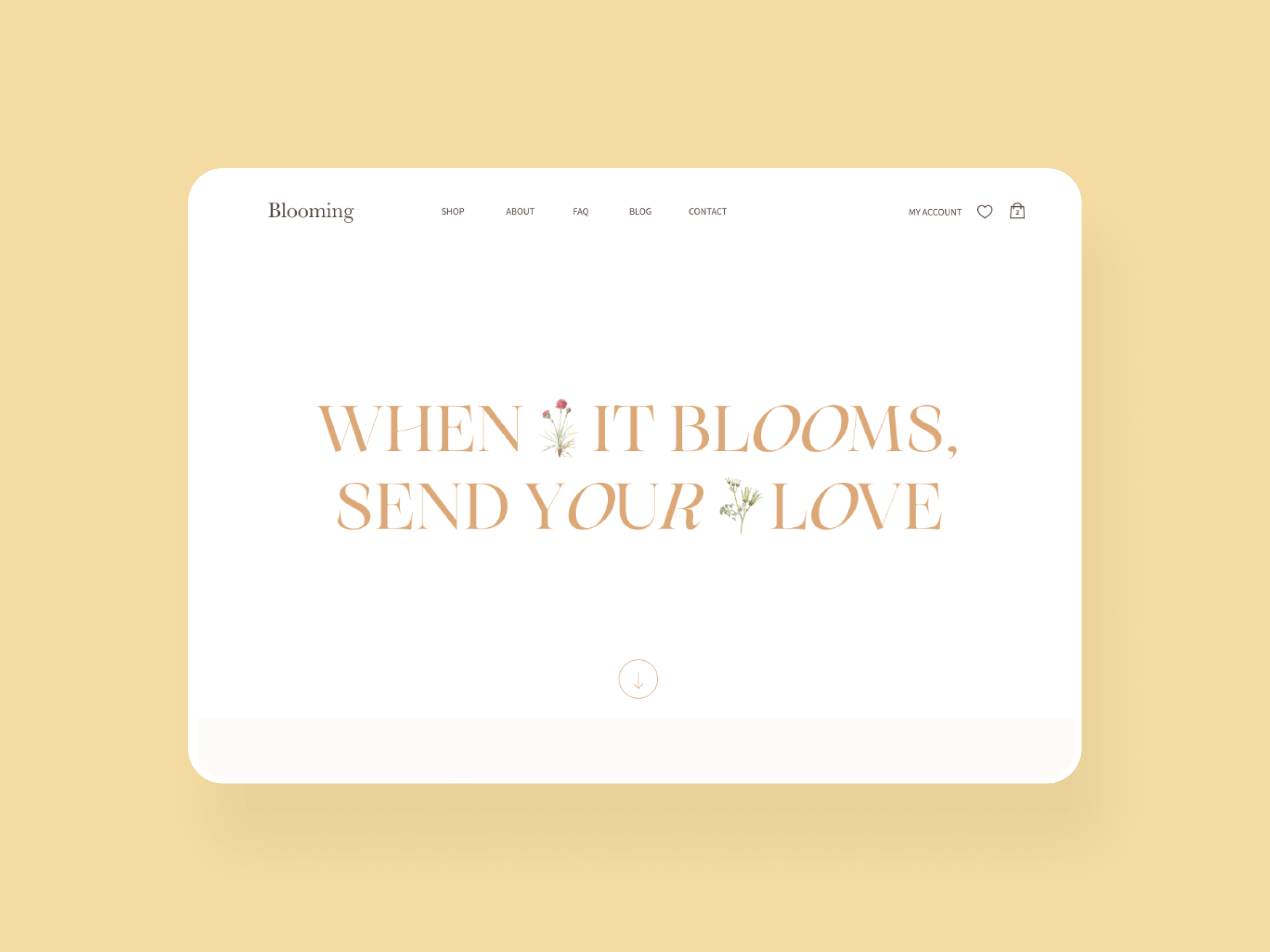 blooming website mockup